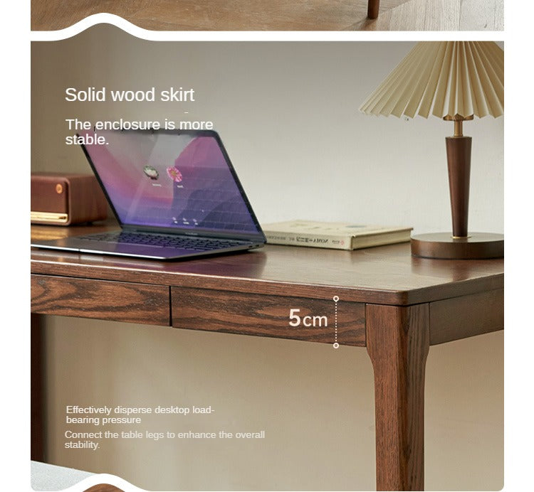 Oak, Beech Solid Wood Walnut Color Office Desk