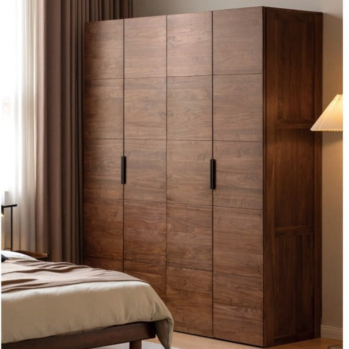 Black Walnut Solid Wood Wardrobe Combination.