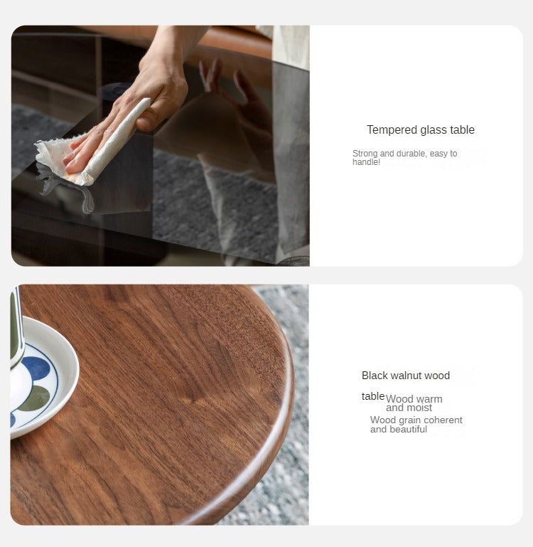 Black Walnut Combination Round Coffee Table