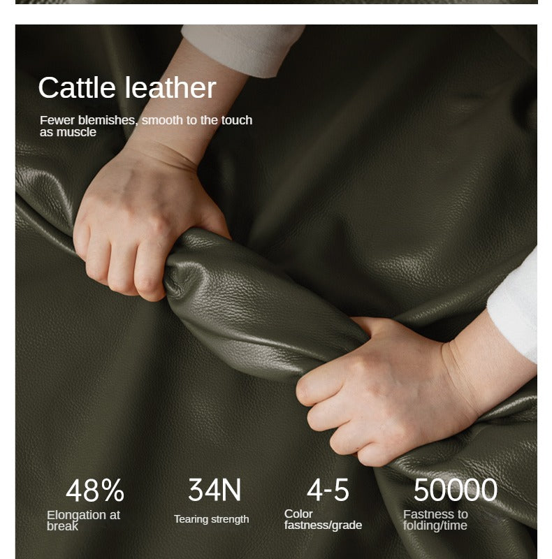 Black Walnut, Ash, Solid Sandalwood Wood Sofa with Genuine Top-Grain Yellow Cowhide Leather,fabrics