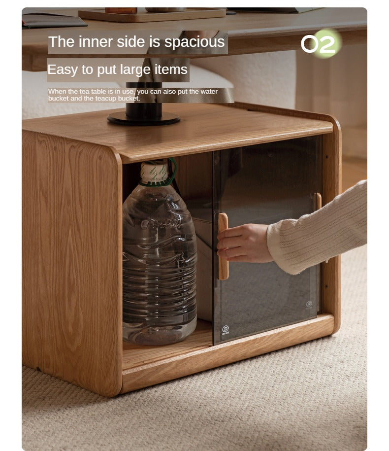 Oak Solid Wood Elevating Folding Storage Lifting Coffee Table