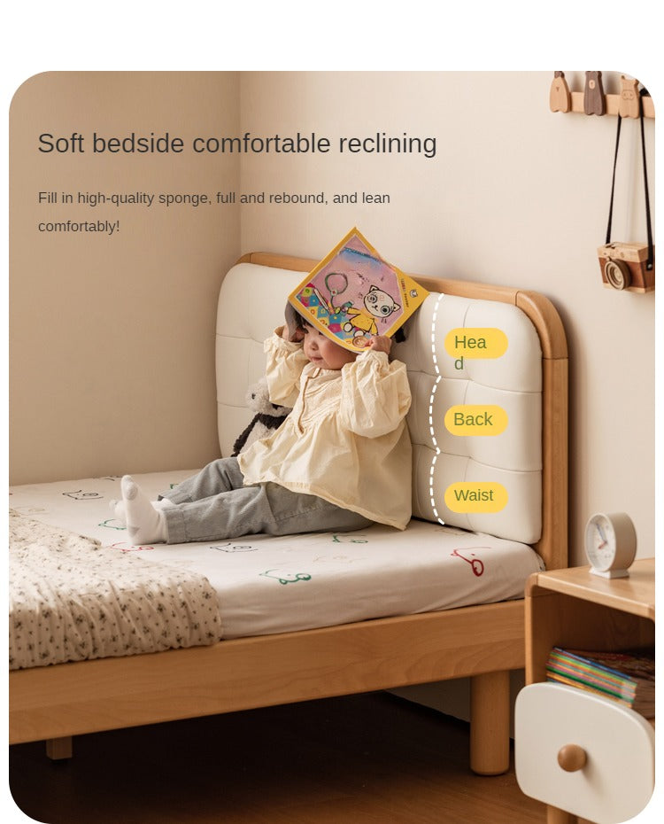 Rubberwood, Beech Solid Wood Children's Soft Bed