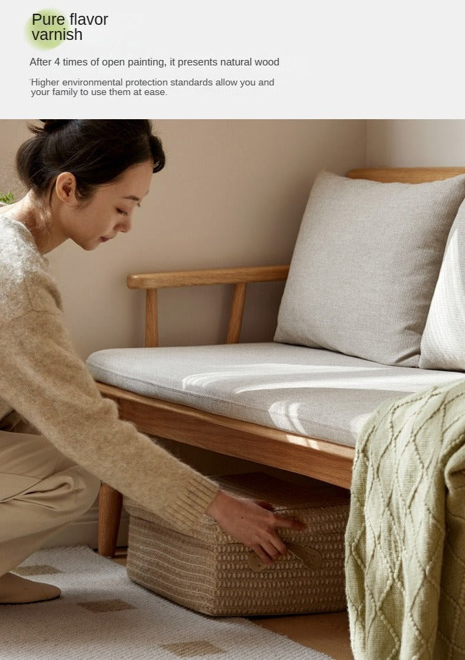 Oak Solid Wood Windsor Sofa Winter/Summer Dual Use.