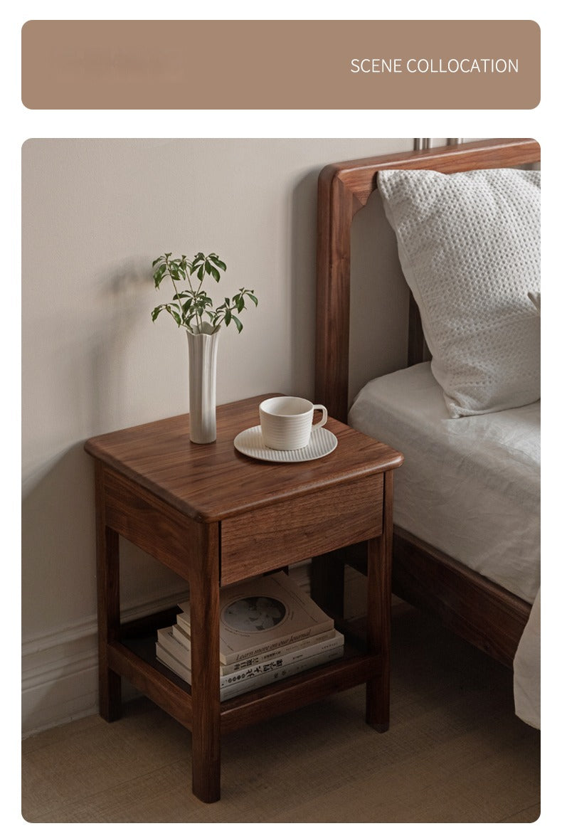 Black Walnut, Ash Bedside Storage Cabinet