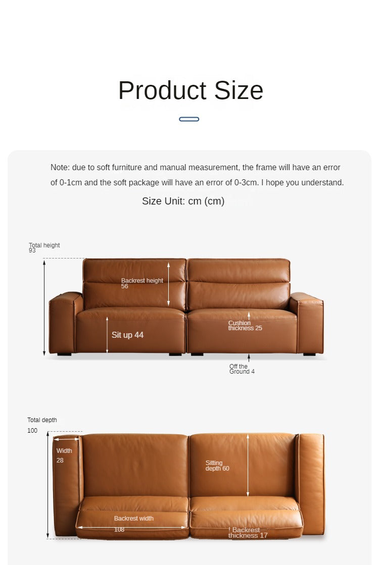 Genuine Leather Art Down Sofa.