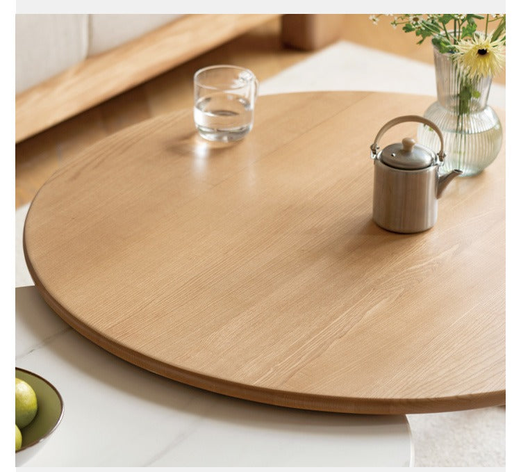 Ash Solid Wood Rock Plate Coffee Table