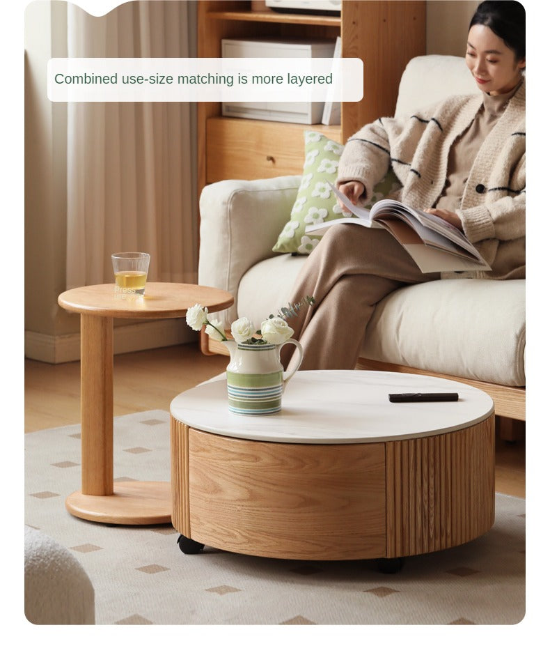 Oak Solid Wood Rock Plate Coffee Table