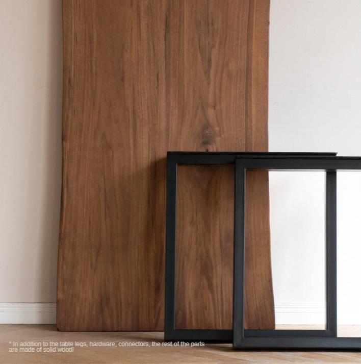 Black Walnut Solid Wood Natural Edge Large Board Dining Table