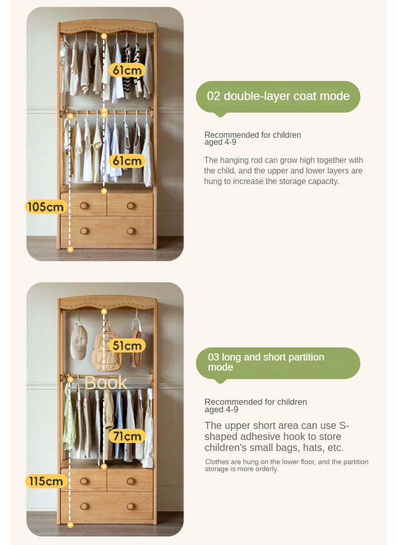 Beech Solid Wood Children's Wardrobe Hanger
