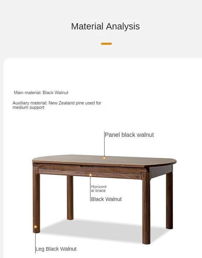 Ash, Oak, Black Walnut Solid Wood Folding Dining Table