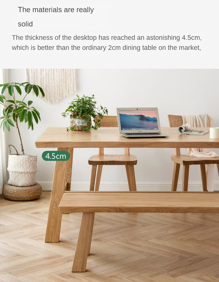 Ash Solid Wood Farmhouse Style Natural Edges Dining Table