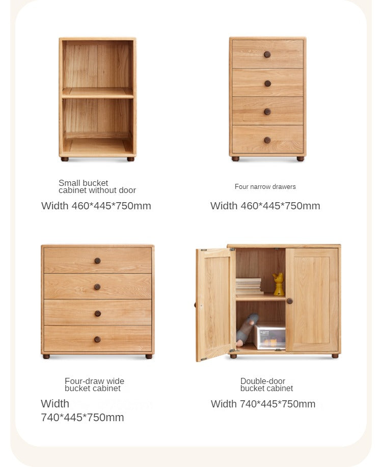 Beech Solid Wood Nordic Modern Kids Dresser, Chests, Storage Cabinet