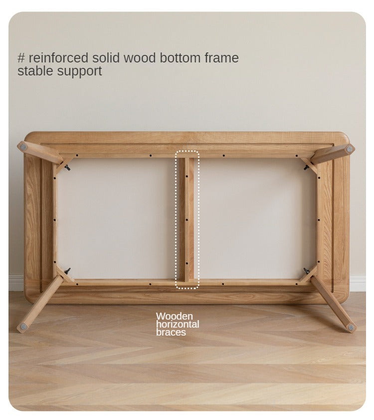 Ash Solid Wood Nordic Dining Table With Rock Slab Surface