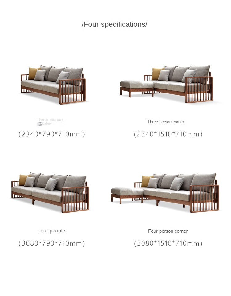 Ash Solid Wood Corner Modern Simple Sofa.