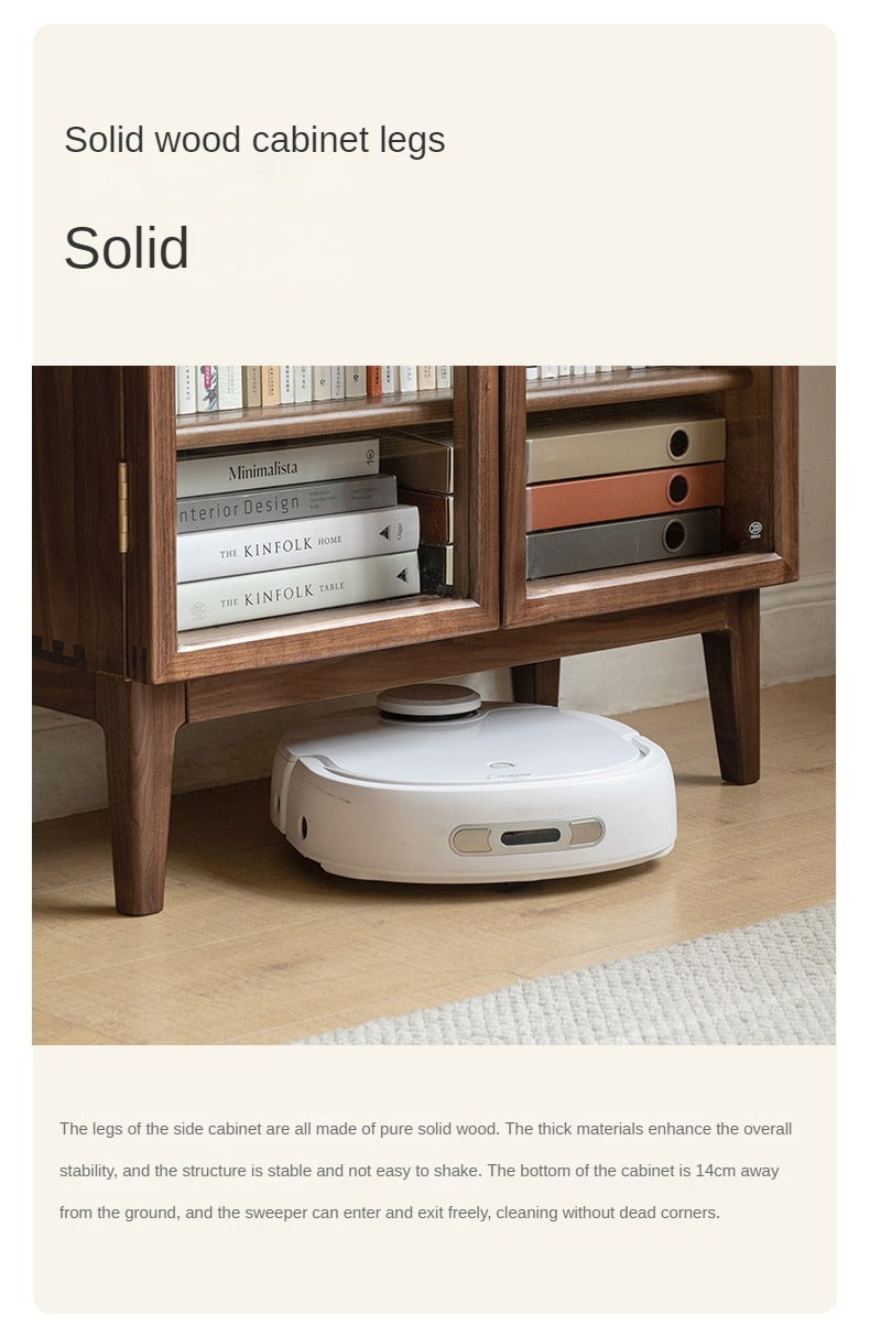 Black Walnut, Ash Solid Wood Dining Sideboard.