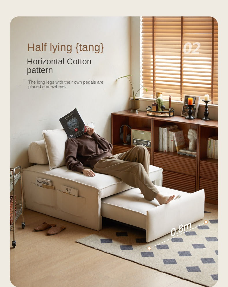 Fabric Cream Style Single Retractable Bed.