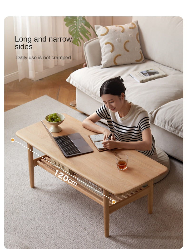 European Beech Solid Wood Modern Coffee Table