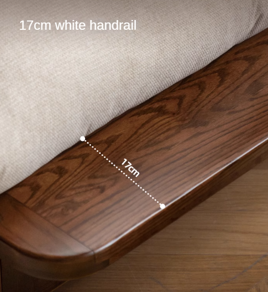 Oak Solid Wood Modern Fabric Sofa.