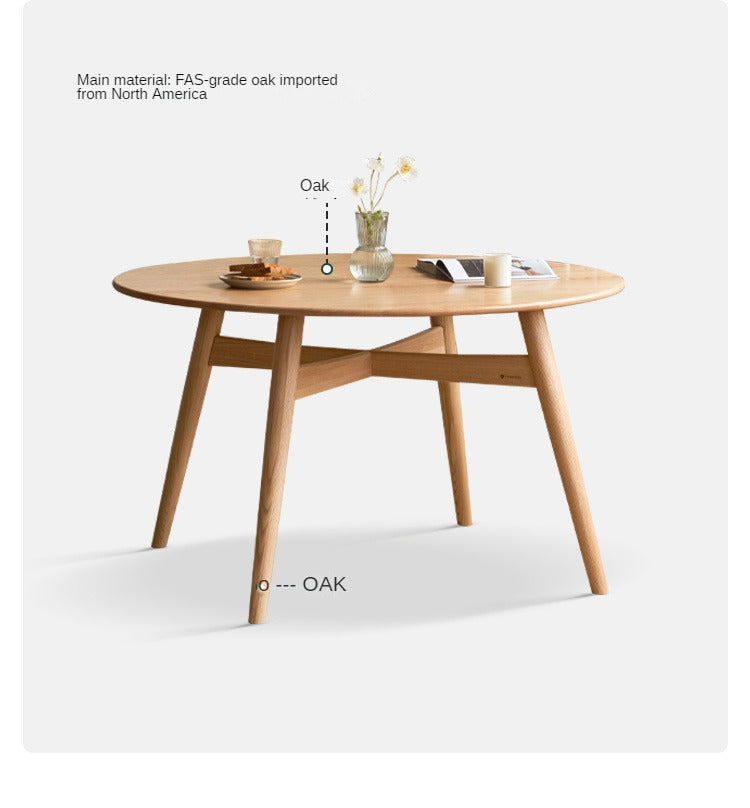 Oak Solid wood round table "