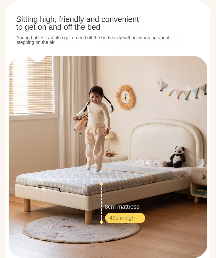 Cream style Organic Leather kid's Bed<