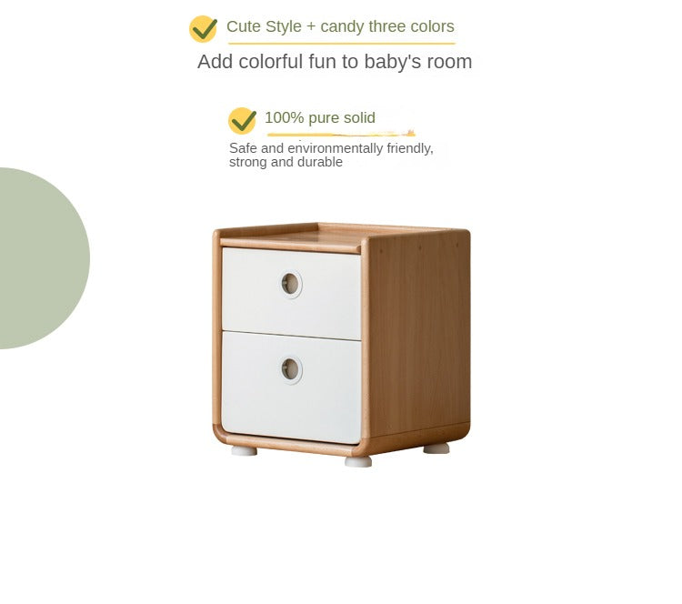Beech Solid Wood Kids Nightstand