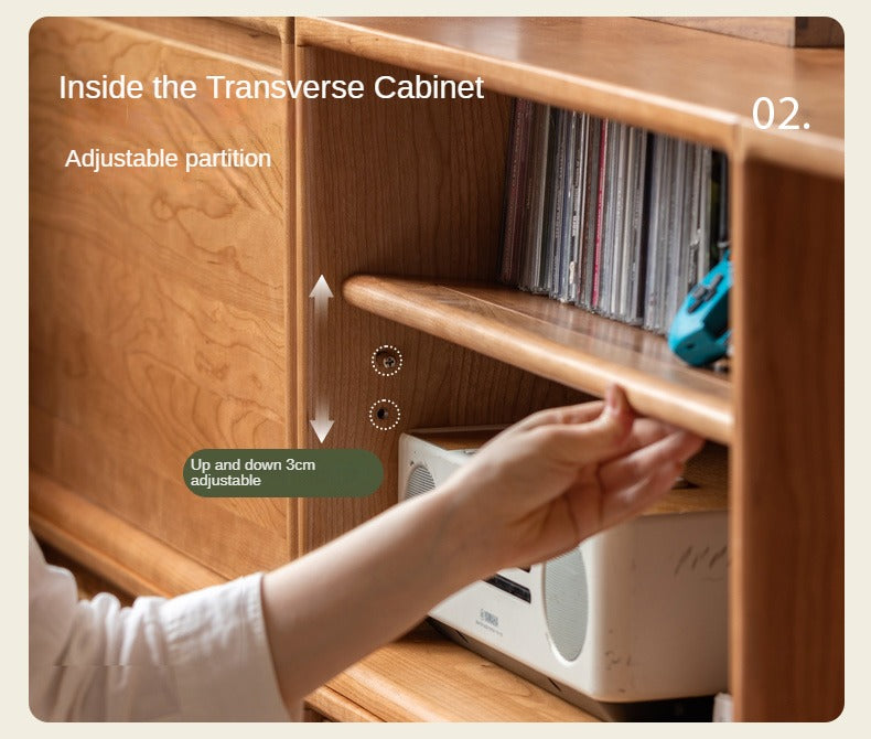 Cherry Solid Wood Free Combination Bookcase.