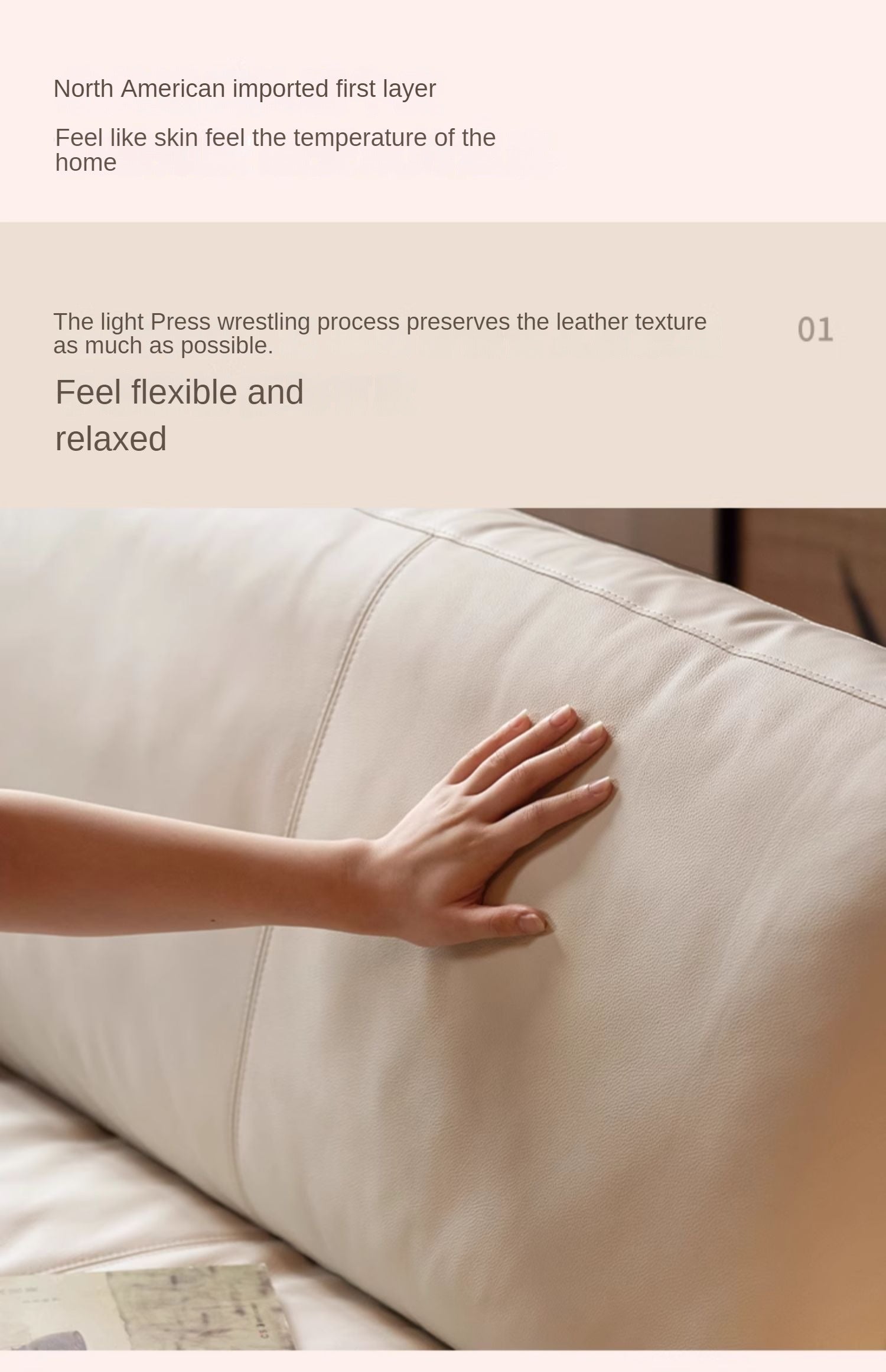 Black Walnut, Ash Solid Wood Leather High Back Sofa,