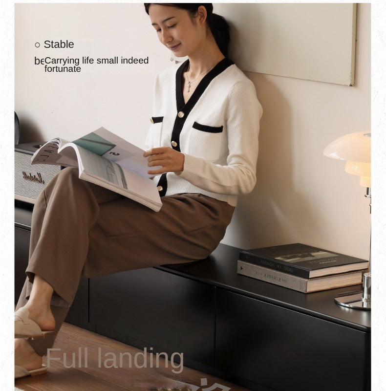 Solid RubberWood Floor Storage TV Cabinet.