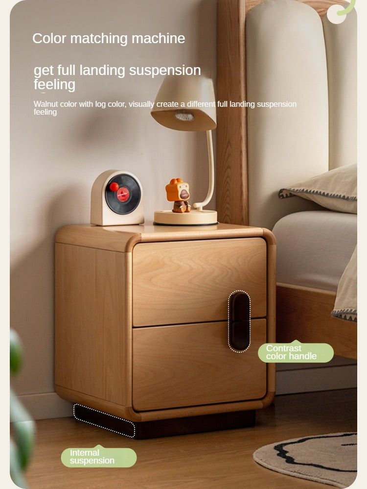 Beech Solid Wood Original Wood Style Storage Nightstand