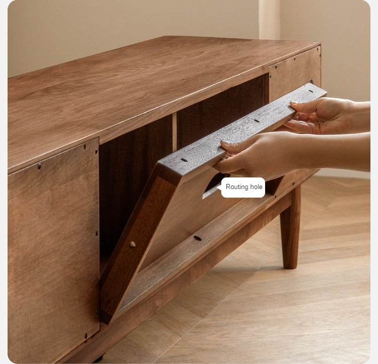 Black Walnut, Teak solid wood TV Cabinet.