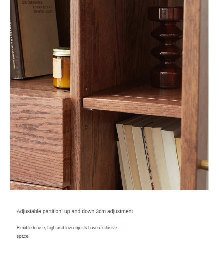Solid Rubberwood, Oak Solid Wood Nordic Side Cabinet