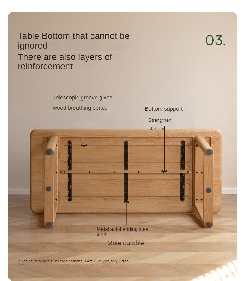 Oak Solid Wood Large Plate Dining Table