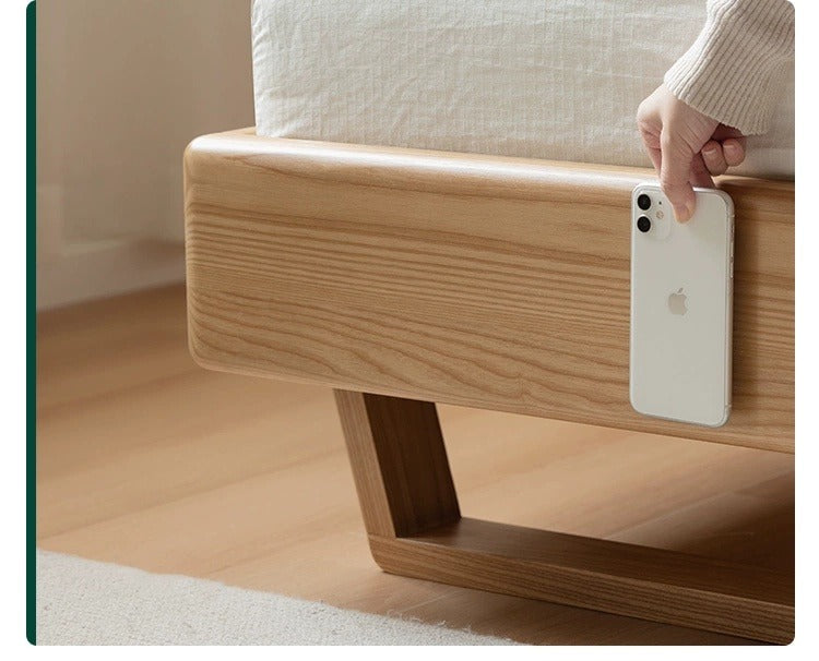 Oak, Ash Solid Wood Nordic Simple Suspended Bed