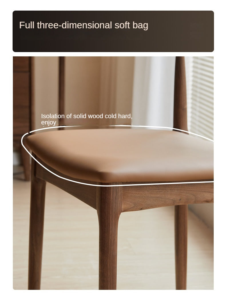 Black Walnut, Oak Solid Wood Nordic Dining Chair