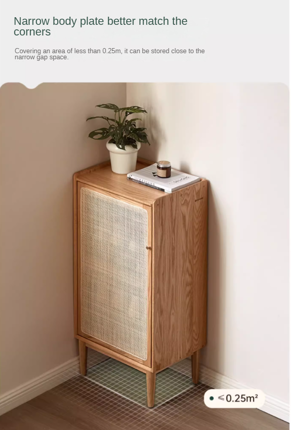 Oak Solid Wood Narrow Style With Doorshoe Cabinet