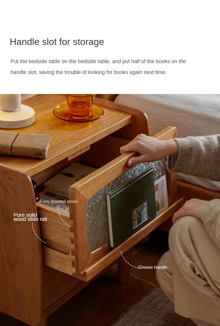 Cherry solid wood Nightstand.