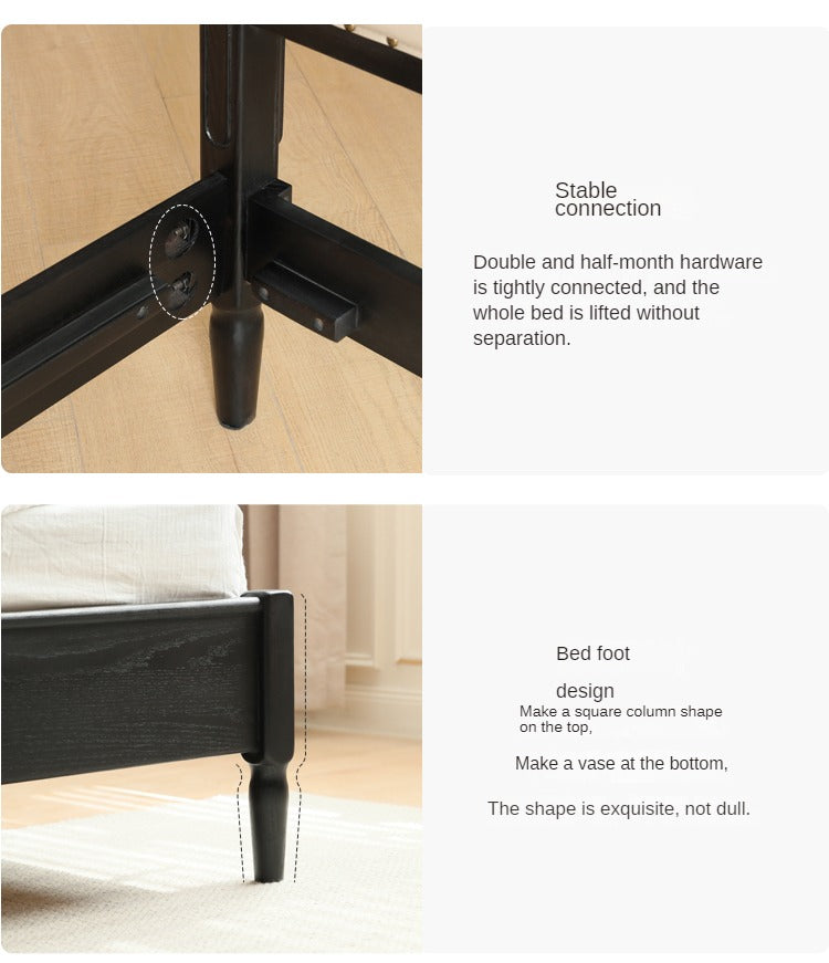 Oak Solid Wood Technology Cloth American Soft Back Bed