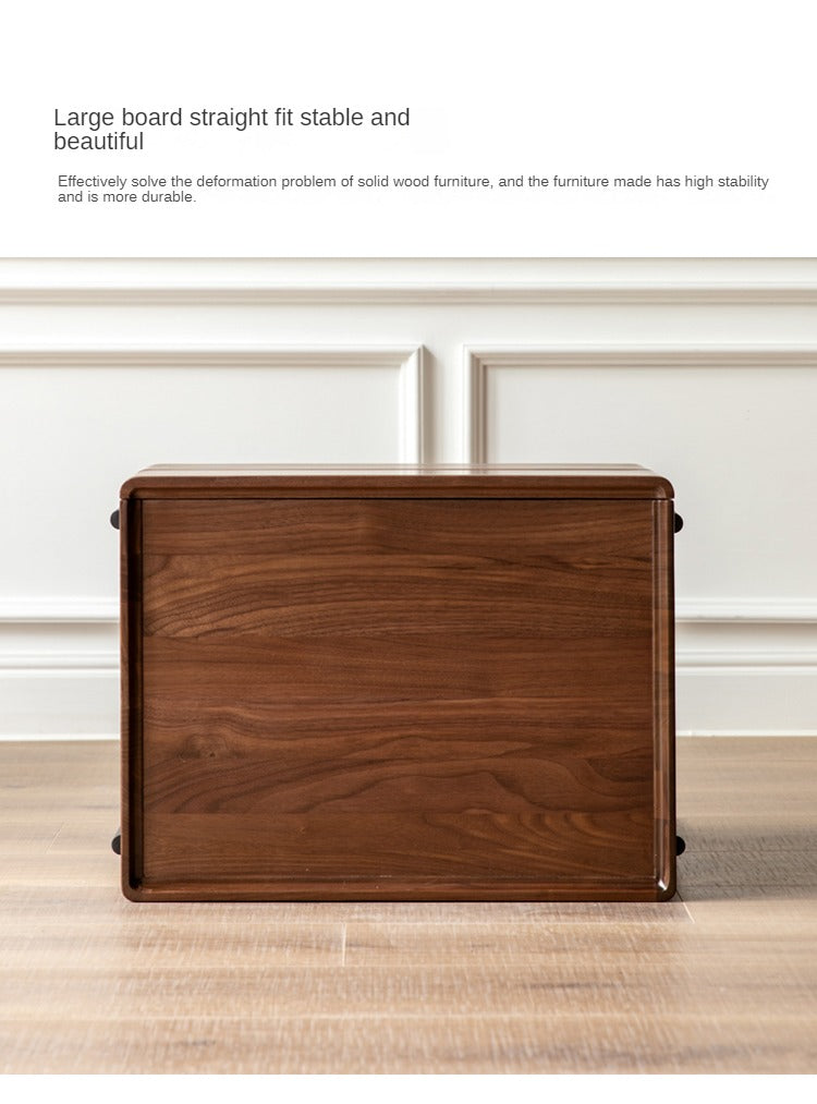 Black Walnut, Oak, South American Walnut Solid Wood Nightstand.