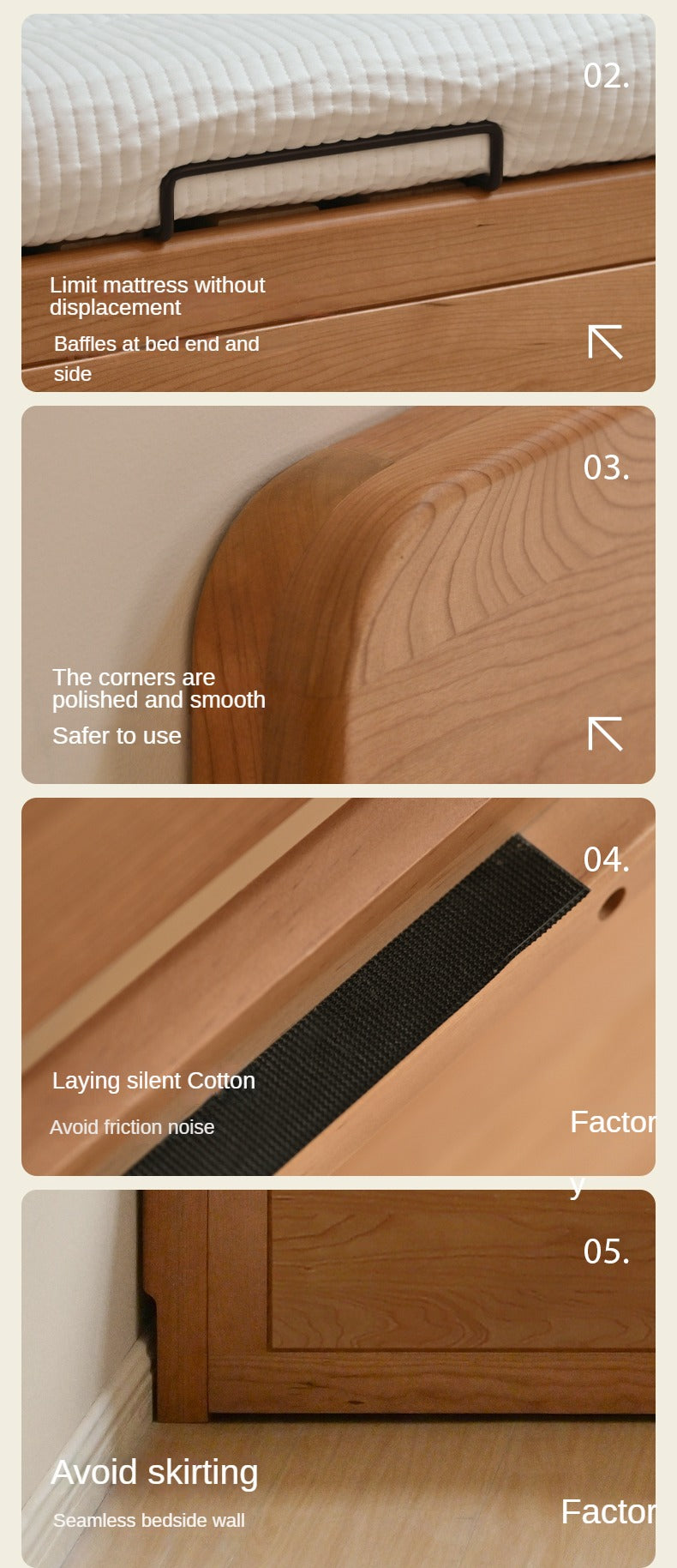 Cherry Solid Wood Box Bed