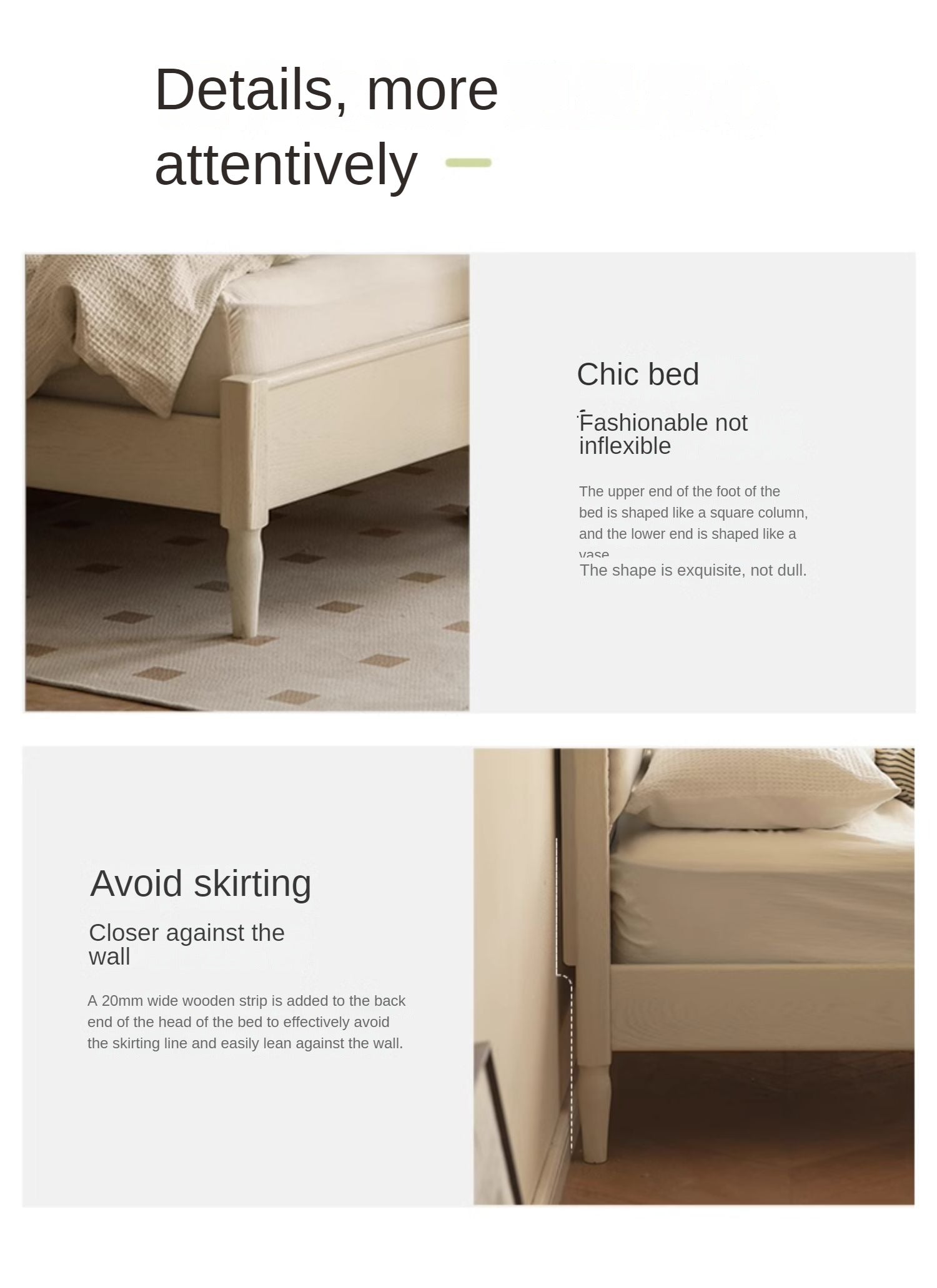 Oak Solid Wood Technology Fabric Soft Bed