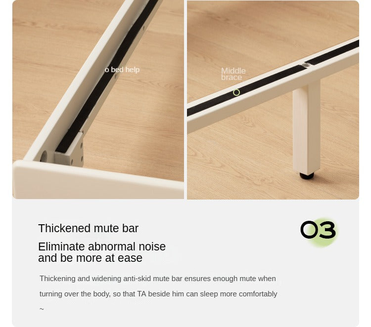 Poplar Solid Wood Cream Style Bed.