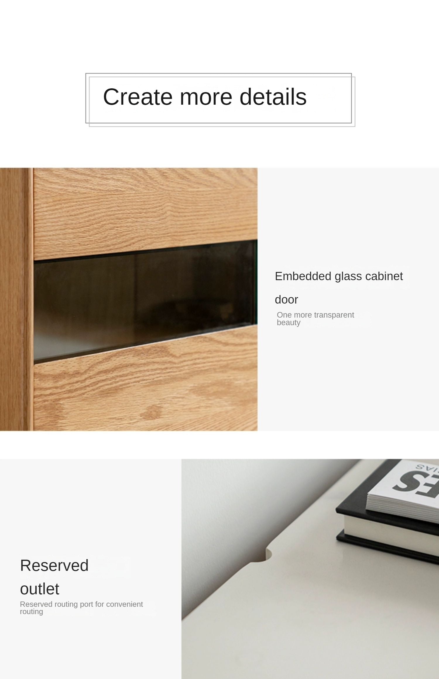 Oak, Ash Solid Wood Nordic Sideboard Slate Top