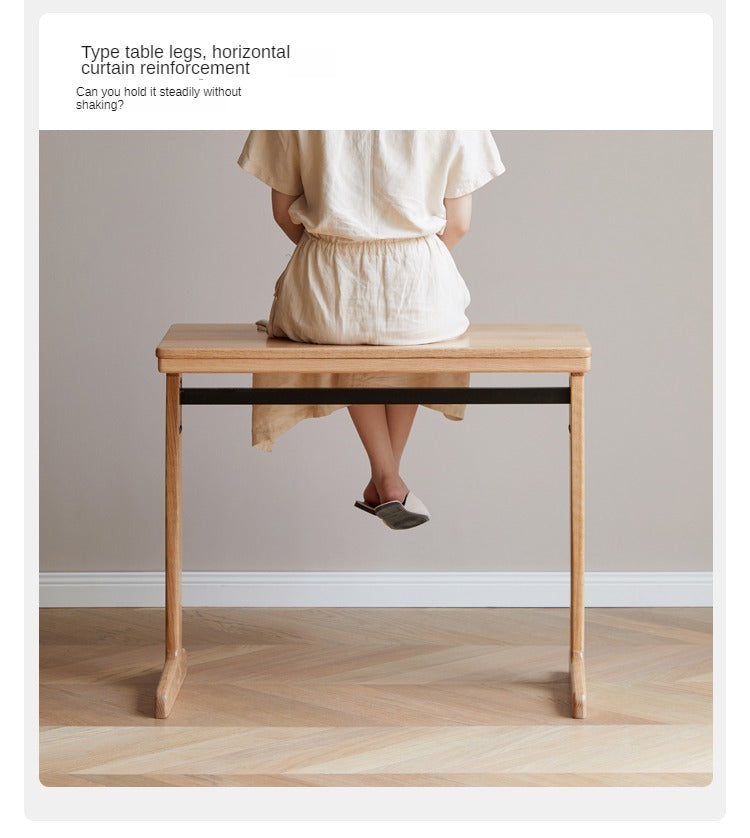 Oak, Cherry Solid Wood Desk Bookshelf Integrated Study Table