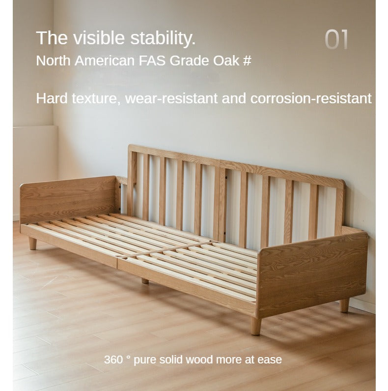 Ash Solid Wood Straight Sofa Modern.
