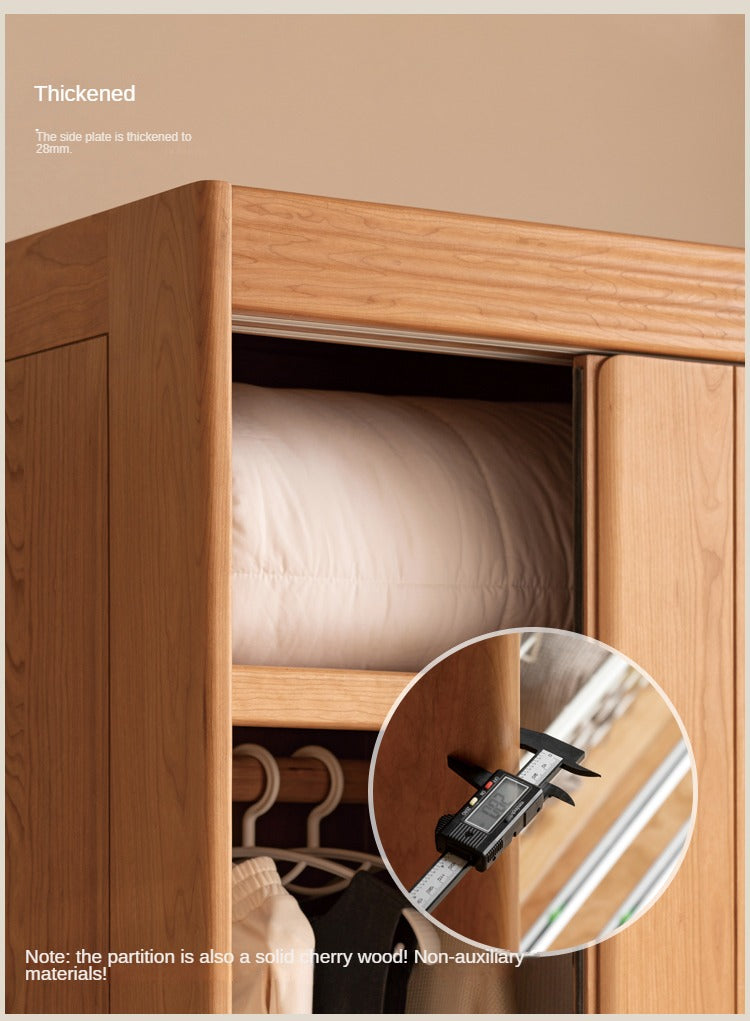 Cherry Wood Retro Wardrobe Sliding Door.