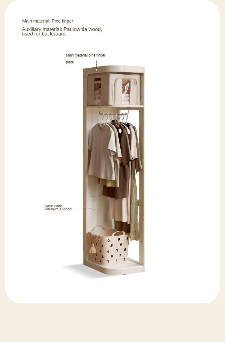 Poplar Solid Wood White Corner Cabinet.