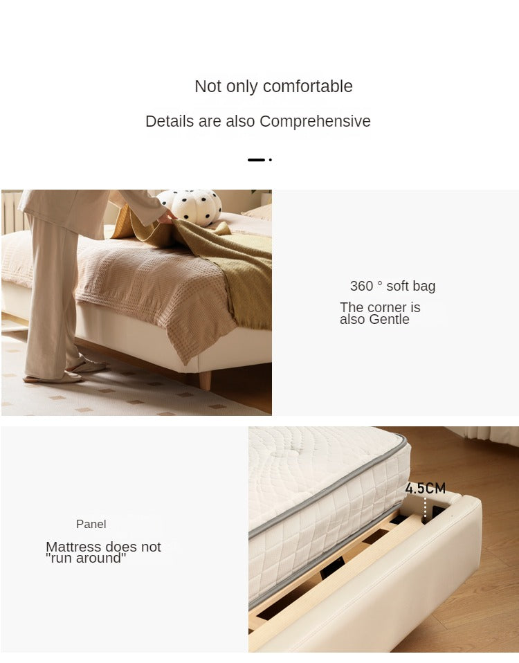 First Layer Cowhide Cream Style Suspension Bed