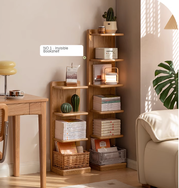 Rubberwood, Oak Solid Wood Multi-layer Storage Rack