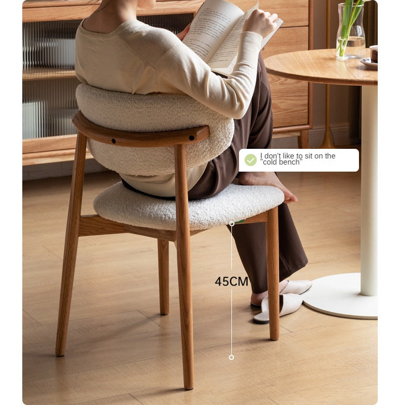 4 pcs set Black Walnut, Ash, Oak Solid Wood Lamb Velvet Cloud Cotton Dining Chair