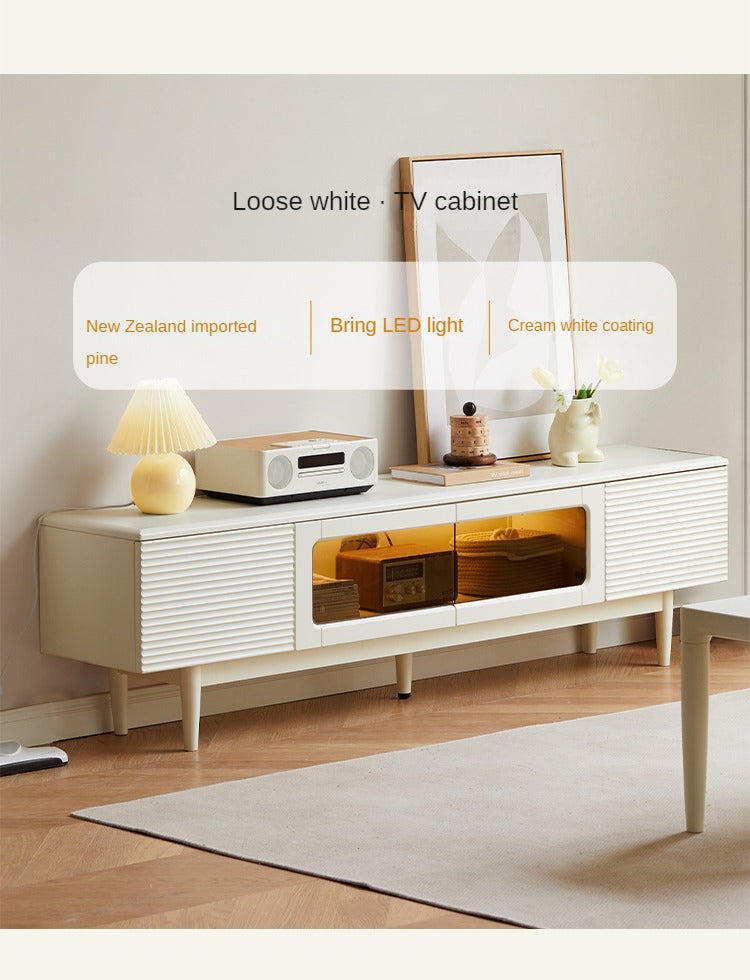 Pine, Cherry Solid Wood TV Cabinet, Rock Board.